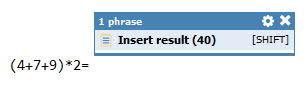 PhraseExpander calculates math expressions as you type