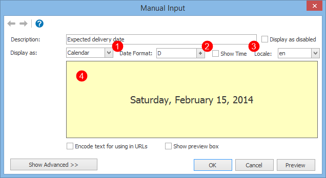 The Calendar Manual Input