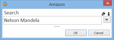 You can use Manual Input in combination with the Open Website macro to search the web (e.g. Amazon)
