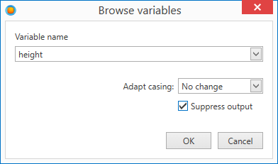 Insert a variable placeholder and suppress its output