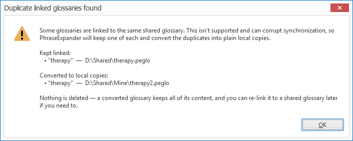 duplicate-linked-glossaries-found