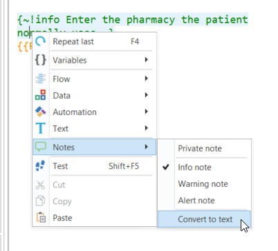 Use Convert to text to remove the Note formatting. Use Convert to text to remove the Note formatting.
