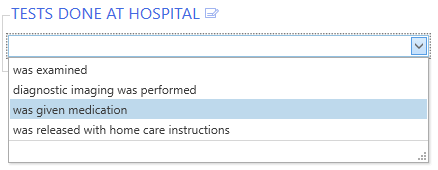 Image 1. The List fill-in drop-down.