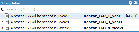 When clicking on the suggestions window or pressing CTRL+E, the form is expanded and a search box is displayed.