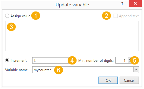 Create a counter with the update variable macro.