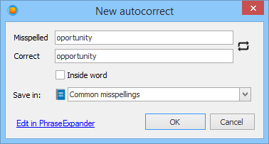 Add new autocorrect