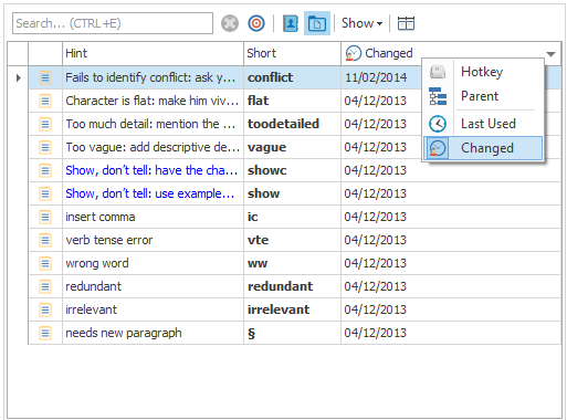 Customize columns