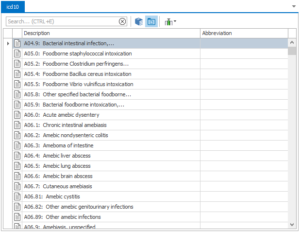 ICD10 autocomplete