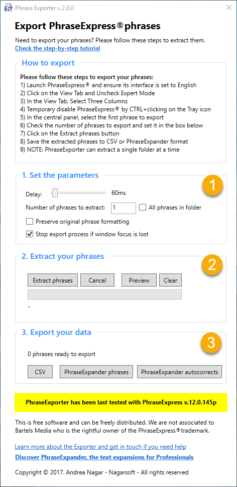 PhraseExpress Exporter step by step