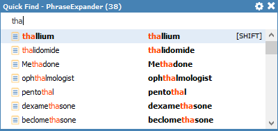 PhraseExpander Quick Find