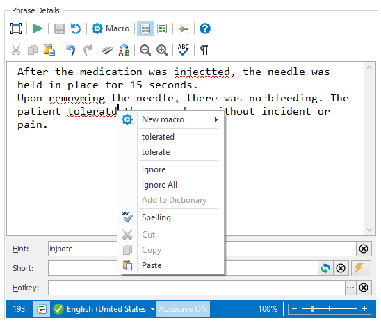 check your phrase spelling inside PhraseExpander