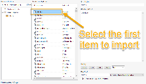 Select the first phrase to import