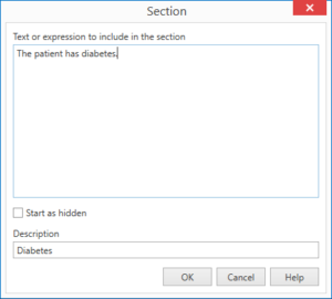 Create optional sections