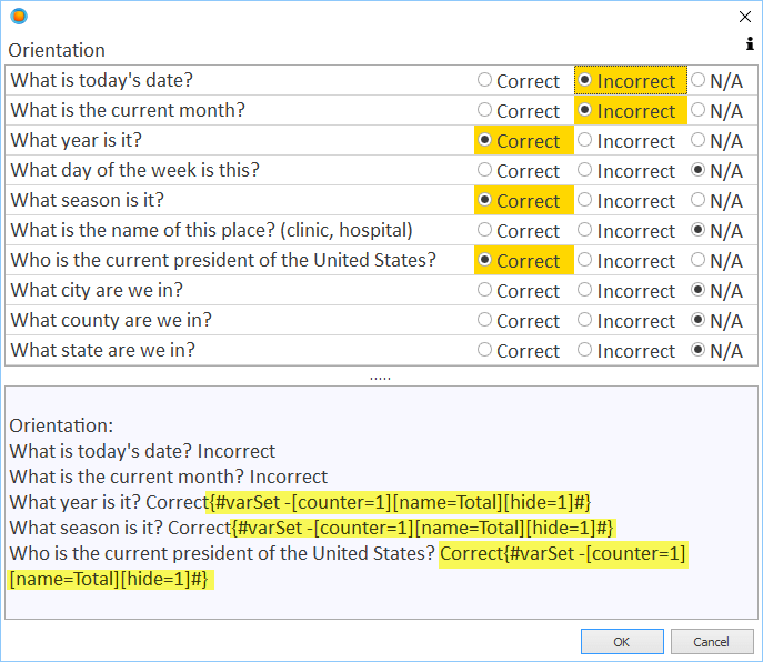 Using variables at run time
